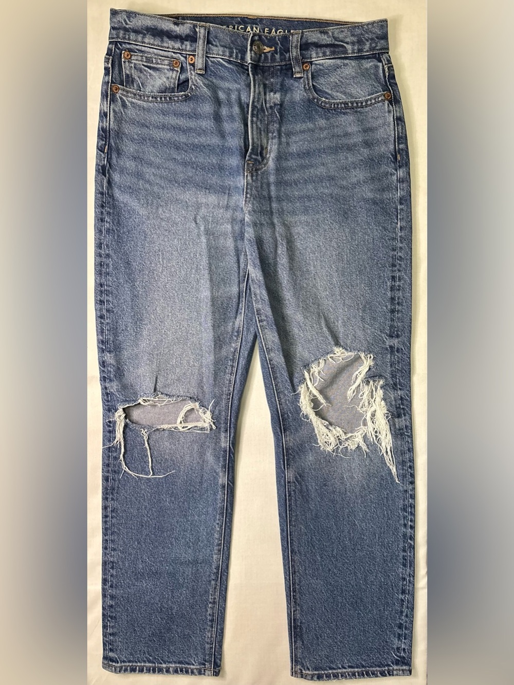 American Eagle Outfitters Super High-Rise Ankle Straight Stretch Jeans